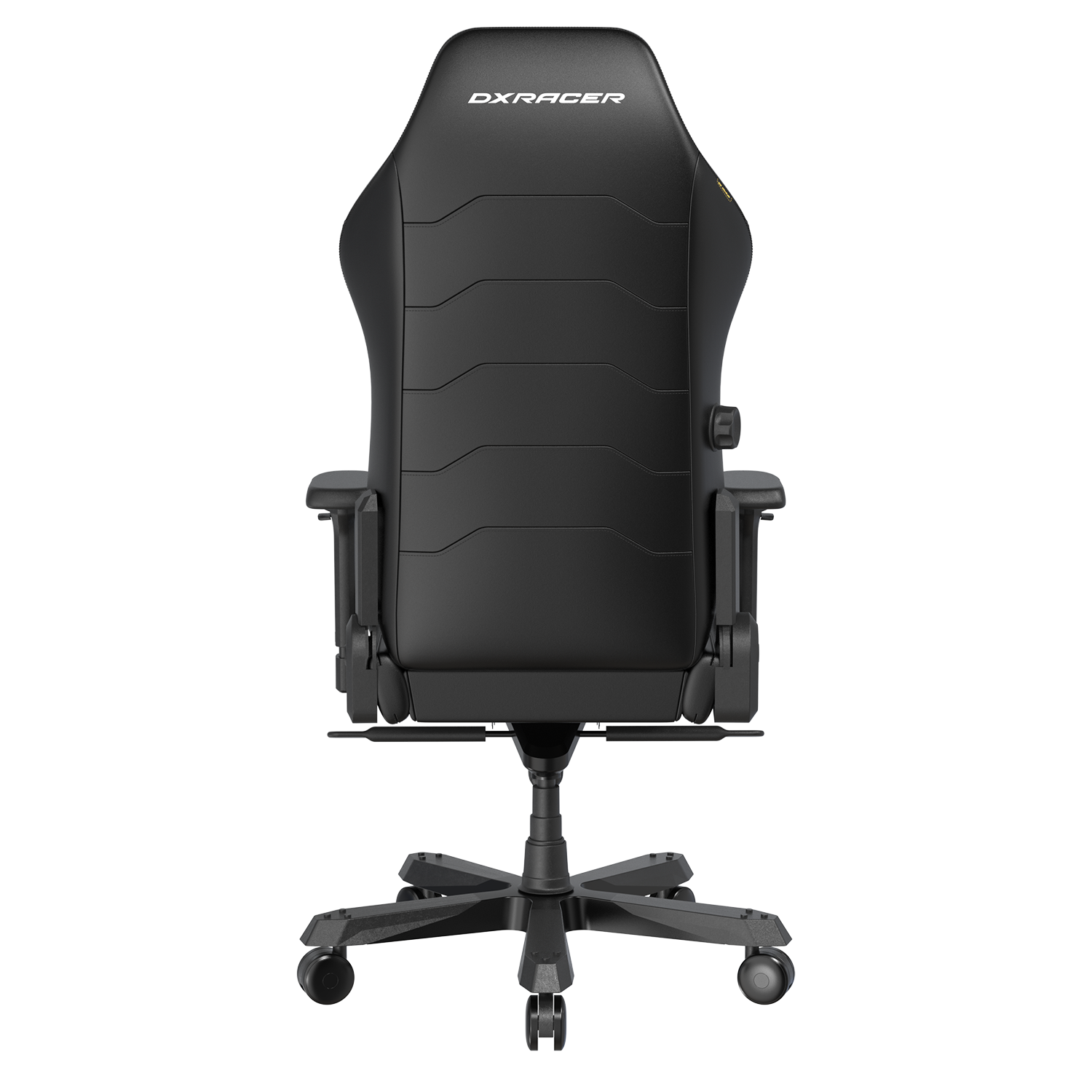 Back. DXRacer - DXRacer Master Series Gaming Chair – Black lines, Premium PU Leather with Built-In Lumbar Support & 4D Armrests - Black.