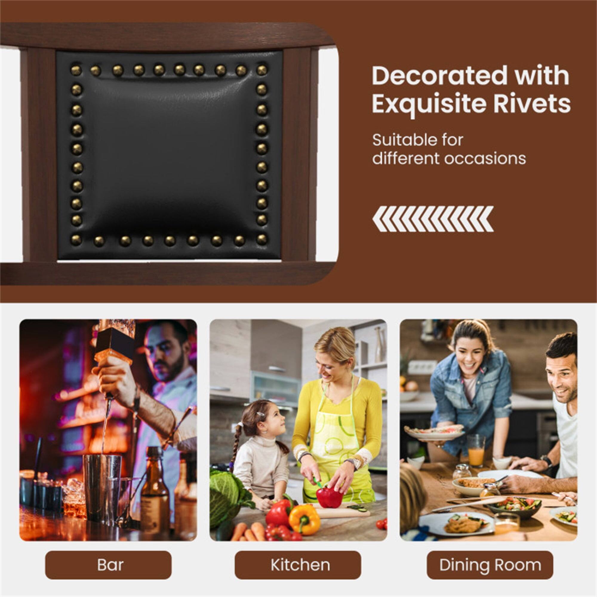 Decorated with Exquisite Rivets  
Suitable for different occasions  

Bar  
Kitchen  
Dining Room