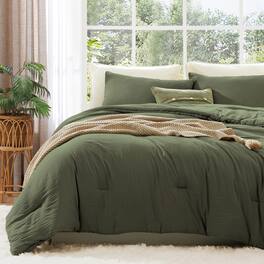 Dazzed Corner - Queen Comforter Set - 3 Pieces Comforter Prewashed Soft Lightweight for All Seasons - Olive Green