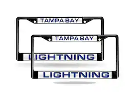Rico Industries - Tampa Bay Lightning Black Metal Laser License Plate Frame - Set of 2 Frames - Multi