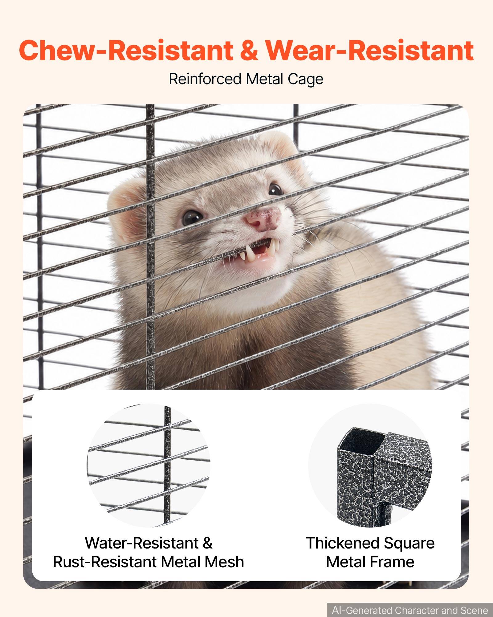 Chew-Resistant & Wear-Resistant  
Reinforced Metal Cage

Water-Resistant & Rust-Resistant Metal Mesh

Thickened Square Metal Frame

AI-Generated Character and Scene