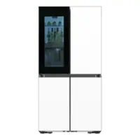 Samsung - Bespoke 29 Cu. Ft. 4-Door Flex French Door Refrigerator with Beverage Zone and Auto Open Door - White Glass - Front_Zoom