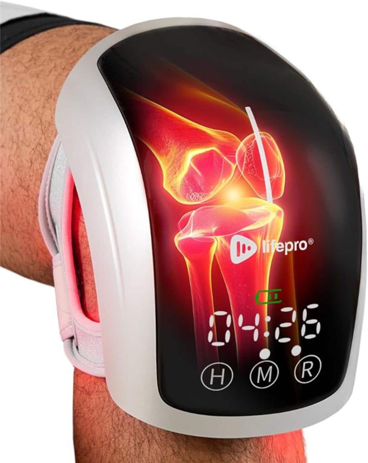 LifePro - BioRecover Pro Knee Massager with Heat & Red Light Therapy - Portable Vibrating Heated Knee Brace - One Size