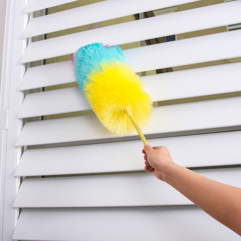 Alt View 2. Kitchen + Home - Large Static Duster - 27" Inch Electrostatic Feather Duster - Cotton Candy - multicolor.