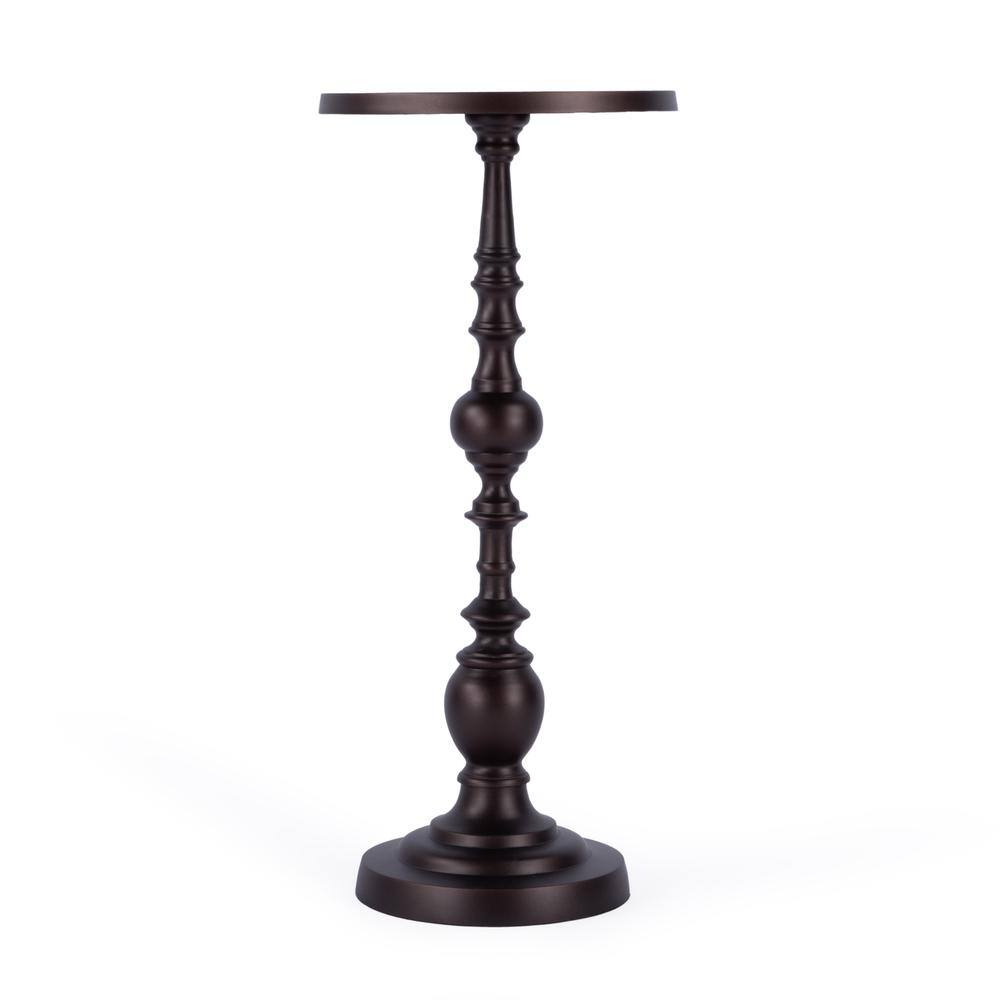 Back. Butler Specialty - Darien Outdoor Round Pedestal Side Table - Bronze.