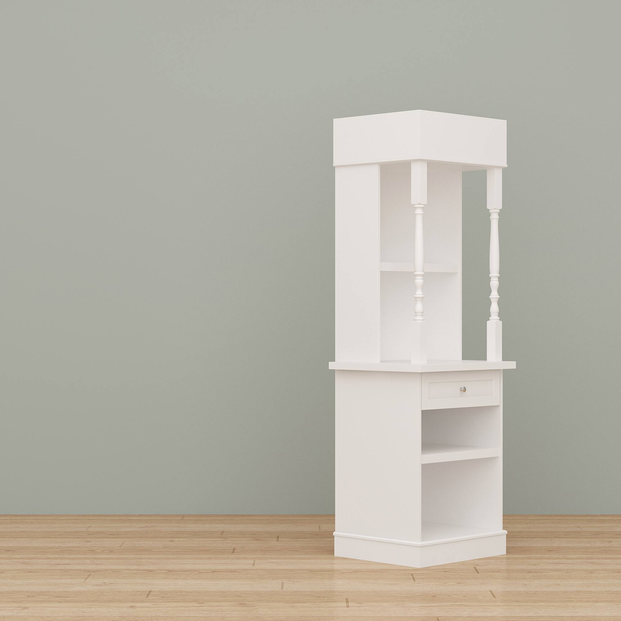 Alt View 8. FUFU & GAGA - Compact Kitchen Storage Cabinet with Multi-Layer Shelves Drawers and Anti-Tip Safety Design for Small Spaces - White.