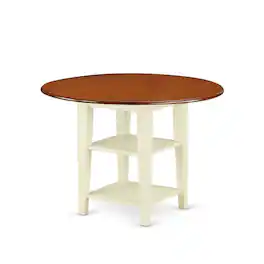 East West Furniture - Dining Table Buttermilk & Cherry - Brown