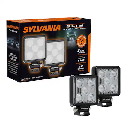 SYLVANIA OFF ROAD
SLIM
COMPACT OFF ROAD DESIGN
LIFETIME WARRANTY
3" CUBE LED PODS
FAROS LED REDONDOS
SUPER FAR SPOT SUPERLARGO
950 LUMENS
100 YEARS OF LIGHTING EXPERTISE
2 LED PODS | 12V/24V | 8.3W
SYLVANIA