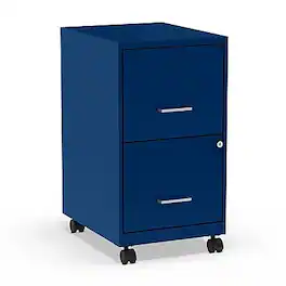 Staples - 2-Drawer Mobile Vertical File Cabinet, Letter Size, Lockable, 26.3"H x 14.3"W x 18.9"D, (ST60052-CC) - Blue