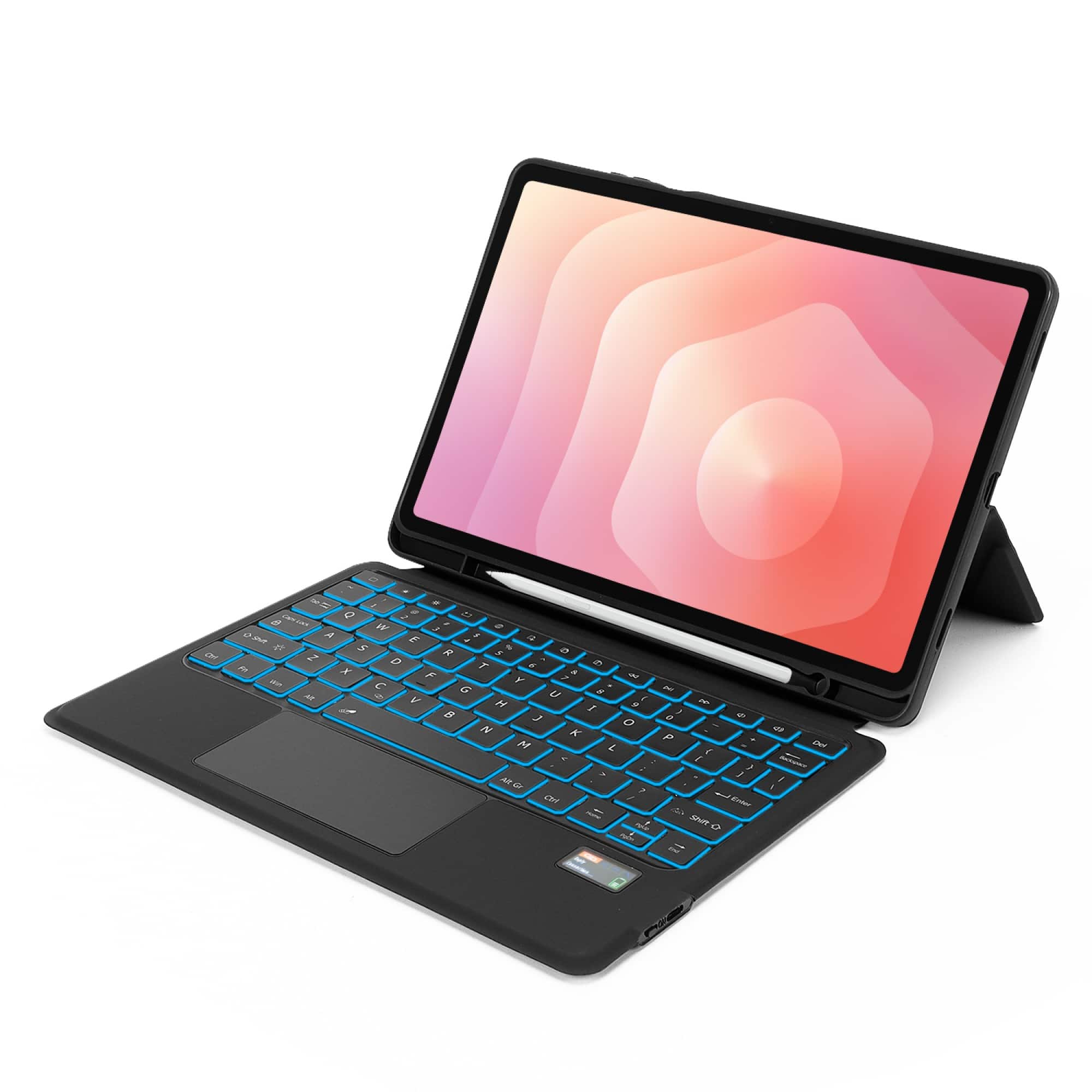 Front. SaharaCase - Samsung Galaxy Tab S11 Ultra Slim Keyboard Case | Backlight Keyboard | Built-in Track Pad | ProTouch Series - Scorpion Black.