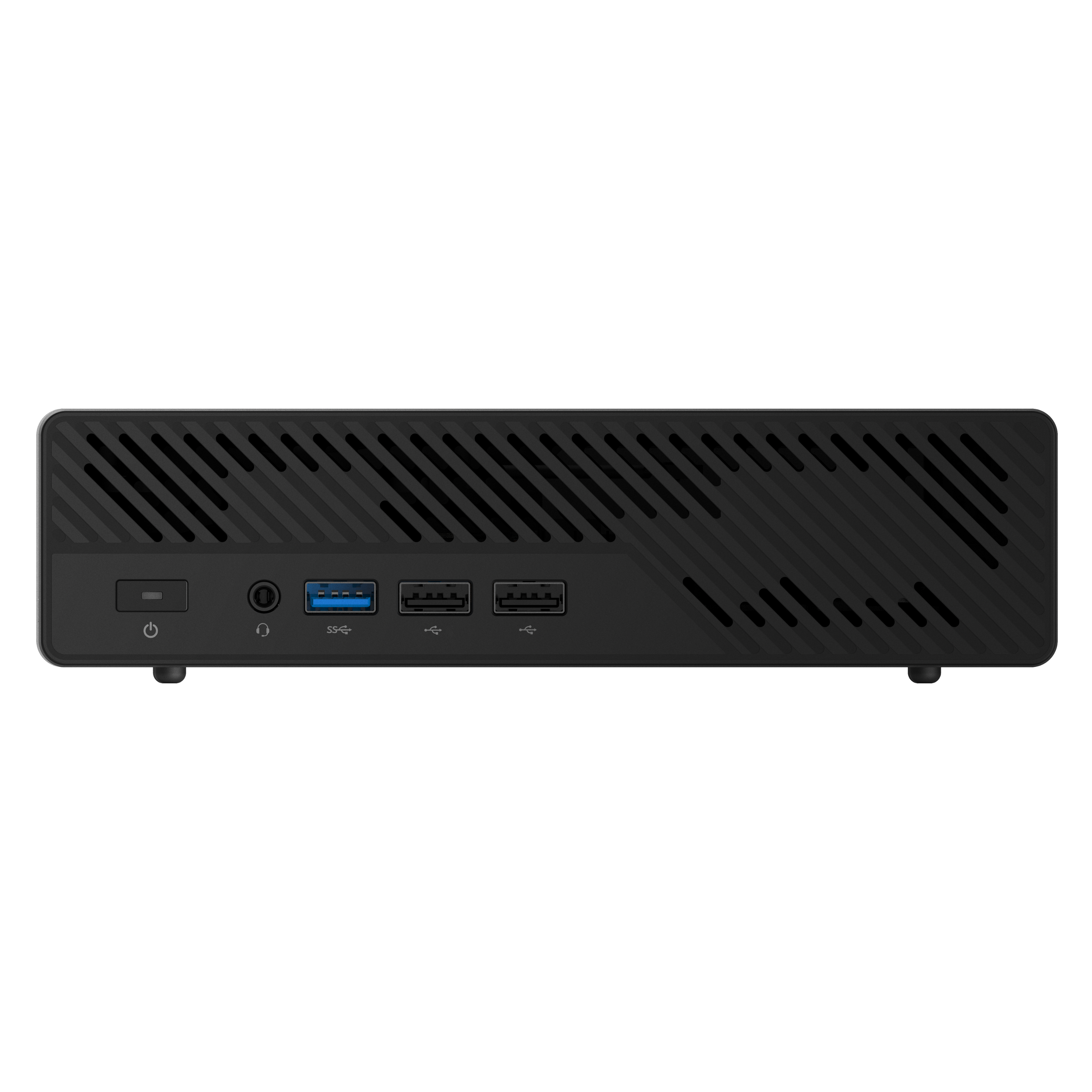Back. Minisforum - MS-03-336H Mini Workstation, 32GB RAM & 1TB SSD, Intel Core Ultra 5 336H (12C/12T), Intel Graphics, 84 TOPS Combined AI - black.