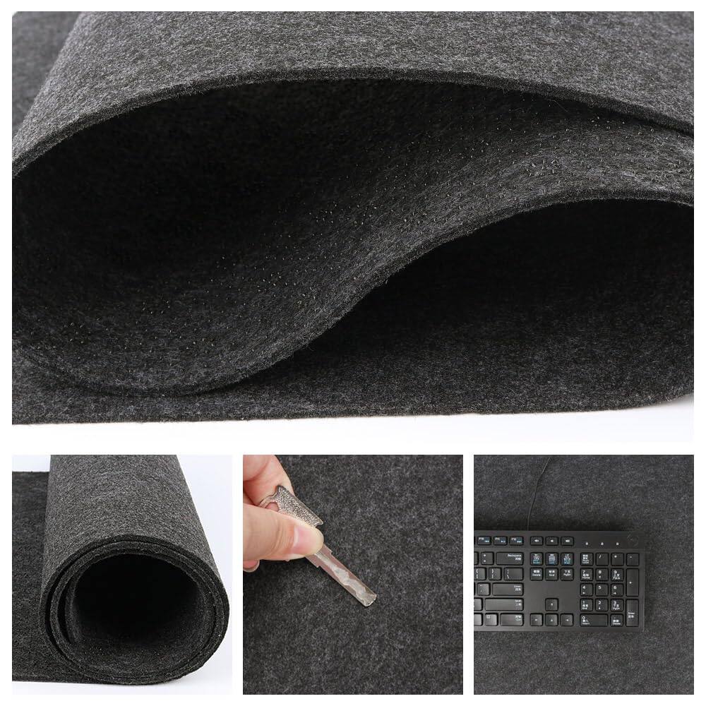 Alt View 2. Fabibe - Large Felt Desk Mat  40''x16'' Full Mouse Pad Office Computer For 100x40cm Desktop Protector - Dark Grey 100x40cm.