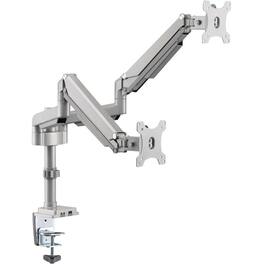 Eaton Tripp Lite Series Dual-Display Gas-Arm Mount for 13" to 34" Monitors - Clamp or Grommet, USB, Audio Ports - Silver