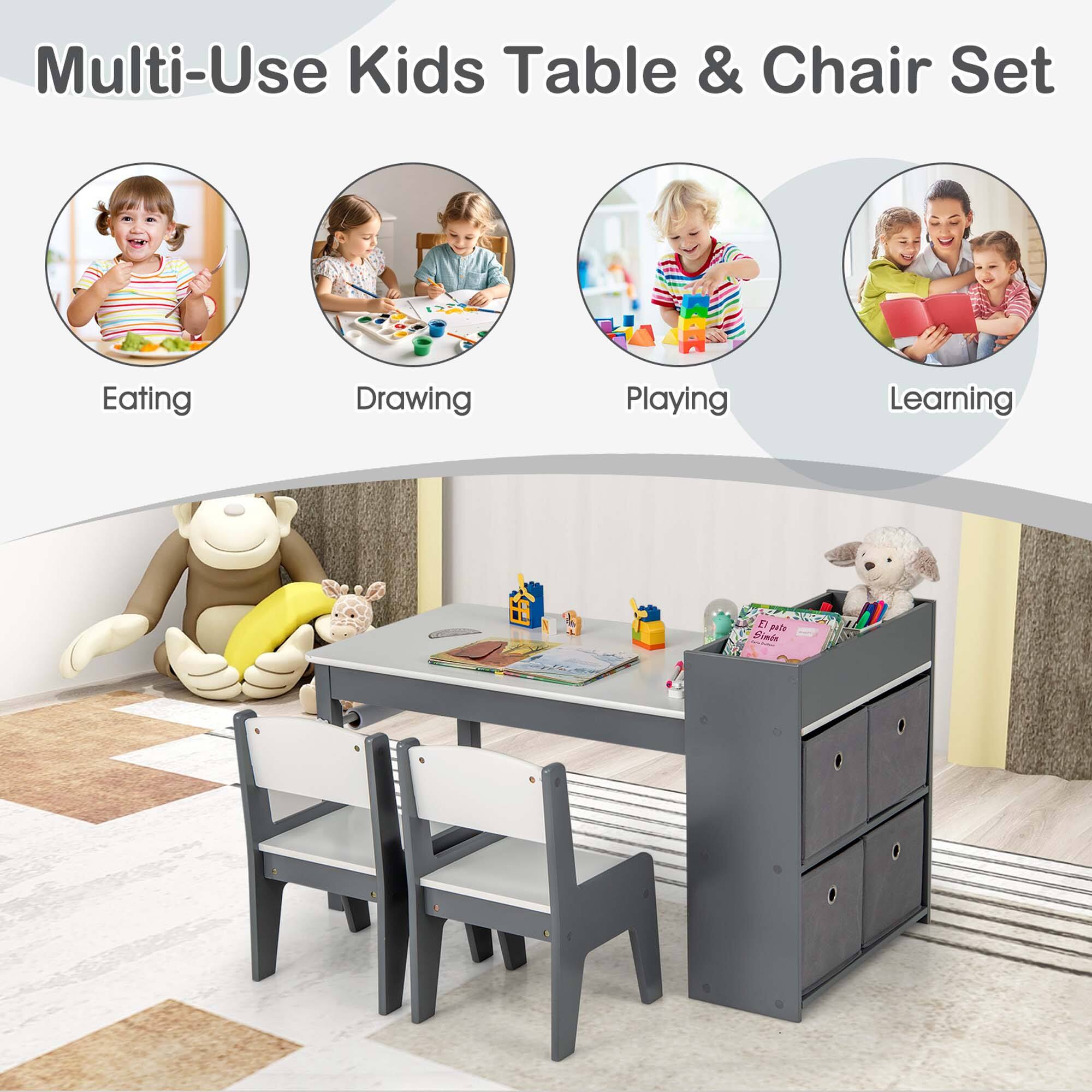 Multi-Use Kids Table & Chair Set Eating Drawing Playing Learning