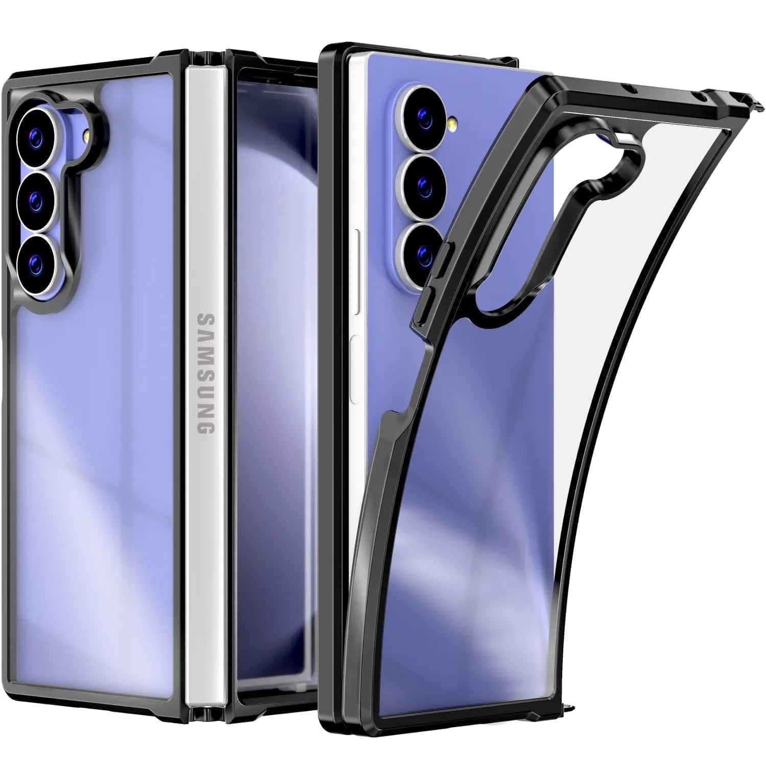 RomeTech - Rome Tech Hybrid Case for Galaxy Z Fold 6 - Clear/Black - Clear / Black