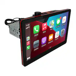 Jensen - 10.1" Single & Double DIN Top Mount Control Touchscreen Car Stereo | Wireless CarPlay & Android Auto | Camera Inputs - Black
