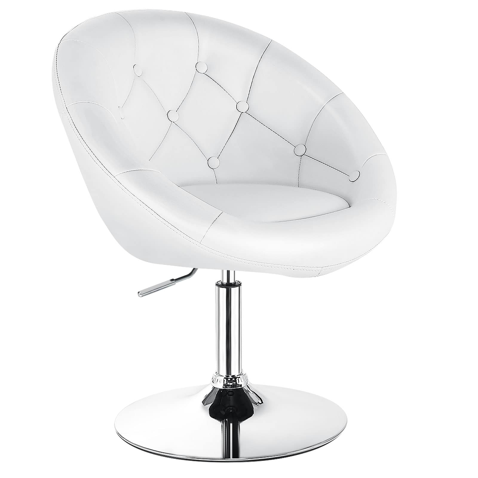 WELLFOR - 1 Piece Adjustable Modern Swivel Round Tufted - White price history on PriceWatchPro