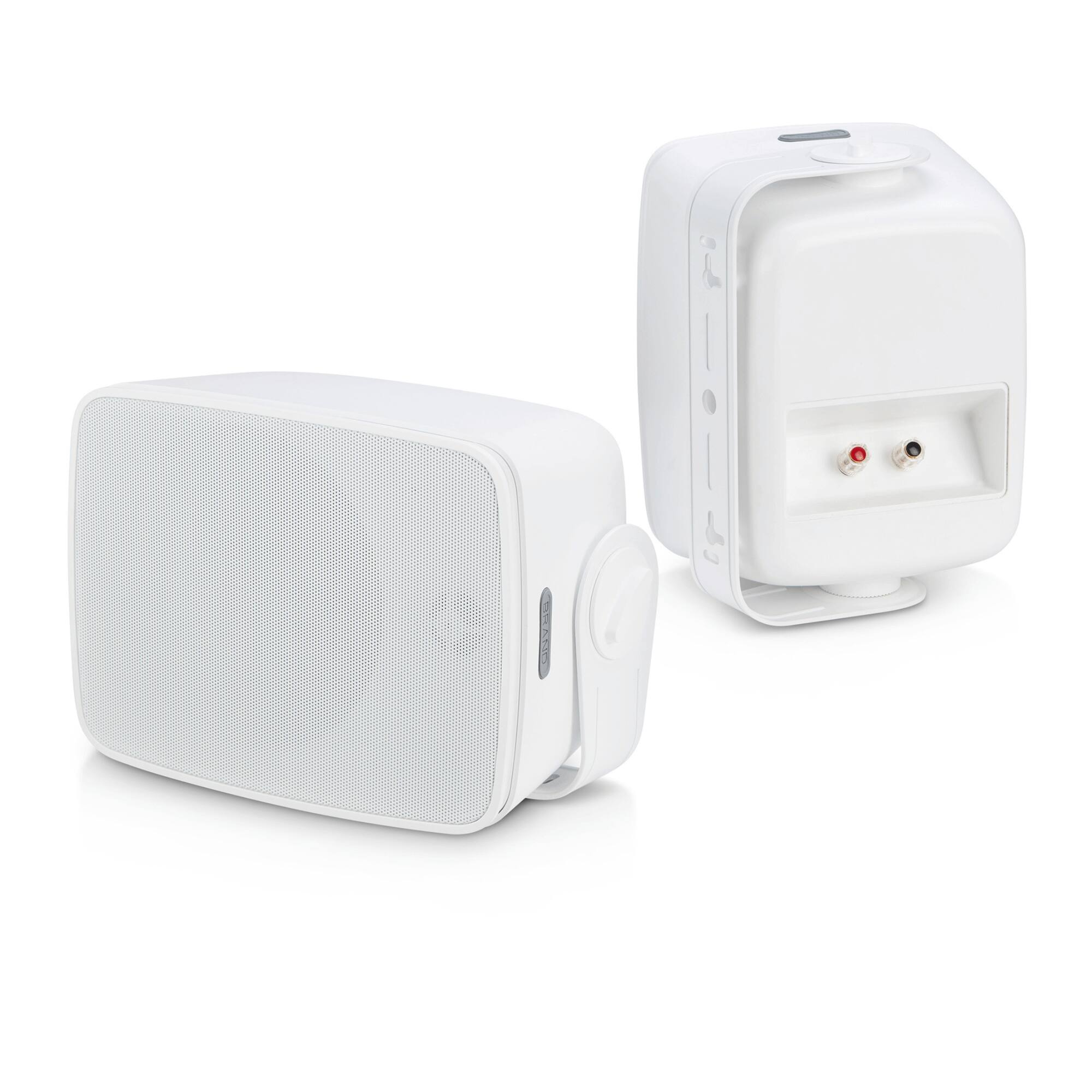 Alt View 5. SoundPro - Dual Bluetooth Weatherproof Indoor & Outdoor Wall-Mount Loudspeakers - White.