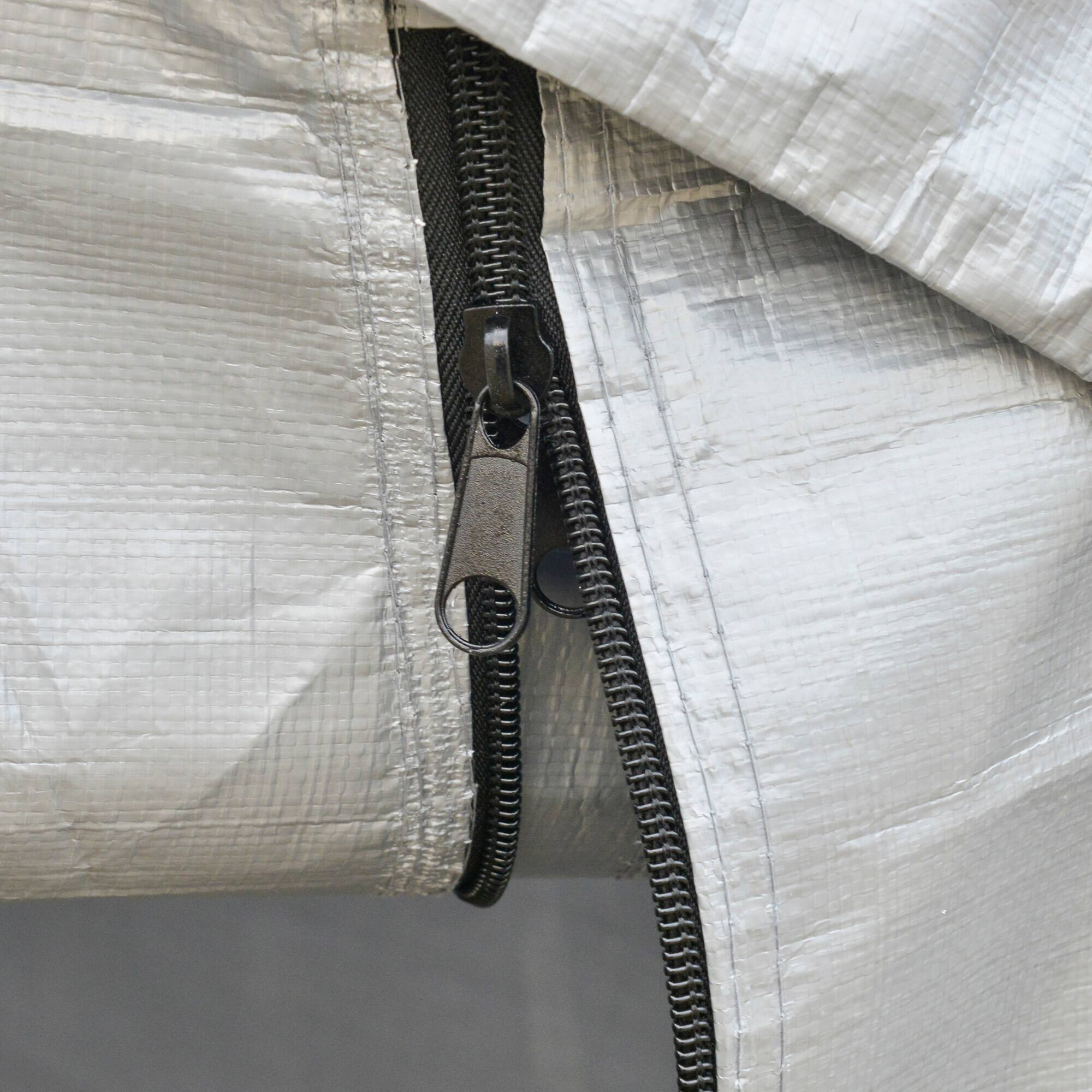 Alt View 7. Outsunny - 6' x 8' Carport Portable Garage, Heavy Duty Storage Tent, Patio Storage Shelter w/ Anti-UV PE Cover - Light Gray.