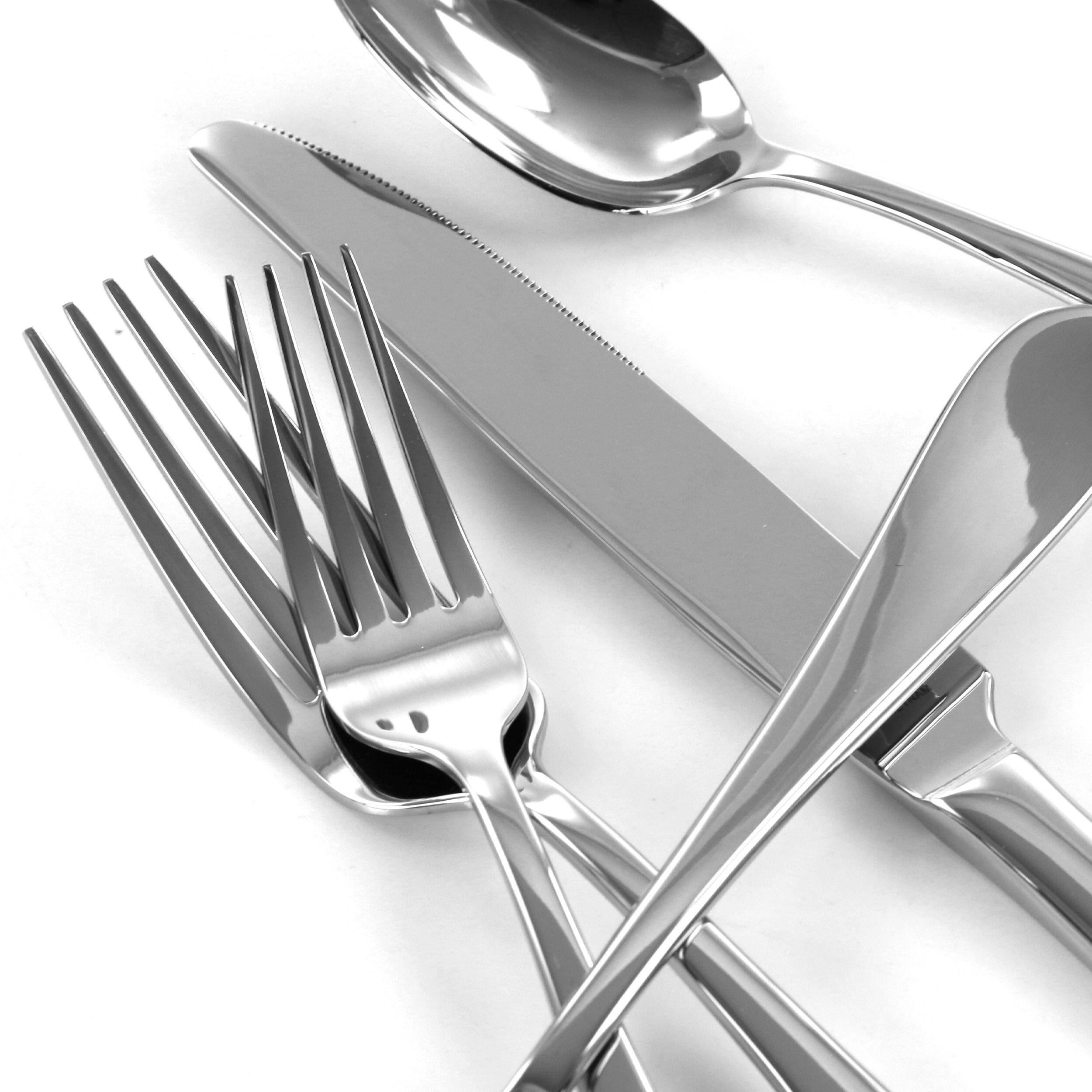 Alt View 3. Martha Stewart - Martha Stewart Sutton 20 Piece Stainless Steel Flatware Set - Silver.