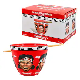 Toynk - Bloodsport Many Faces Of Chong Li Ramen Bowl and Chopsticks - Red