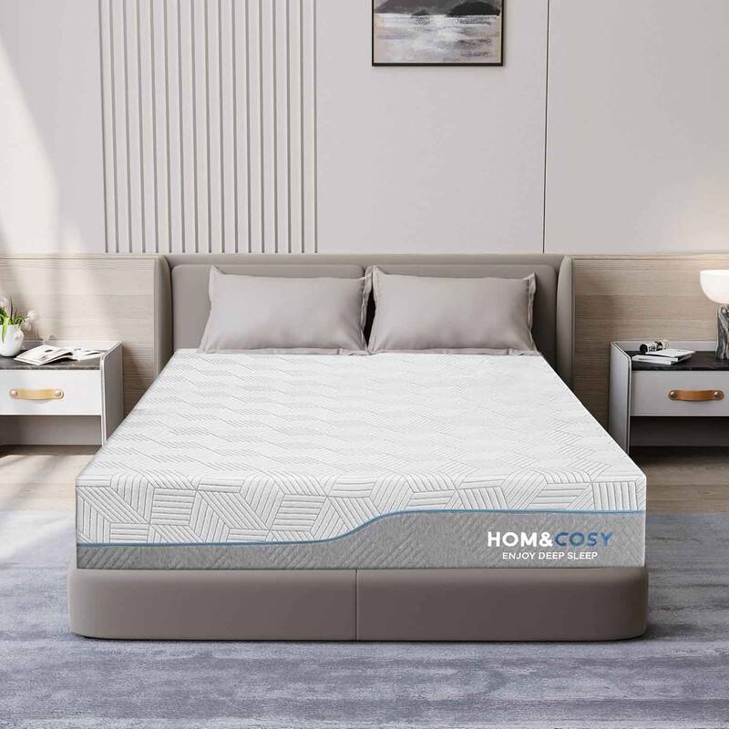 Vipbear - Extra Firm Mattress King Size 12 Inch with Ice Silk Cover - Gray