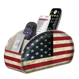 Kitcheniva - Leather Remote Control Holder Desktop Organizer - US Flag