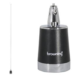 Browning - 132 MHz to 174 MHz No Ground Plane VHF 2.4-dBd Gain 51.25" Tall Tunable NMO Antenna BR-155, 5-MHz Bandwidth - Silver