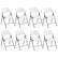 Front. Costway - Costway Folding Chairs Set of 8 HDPE Plastic Chairs with Metal Frame for Home Office - White.