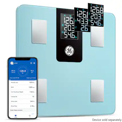 - Initial weight: 126.8 lb
- Weight goal: 132.2 lb
- Body fat: 20.3%
- BMI: 16.4
- Muscle mass: 103.3 lb
- BMR: 1320 kcal
- Fat-Free Body Weight: 118.8 lb
- Visceral fat: 10
- Body water: 54.6%
- Bone Mass: 2.76 lb
Device sold separately
