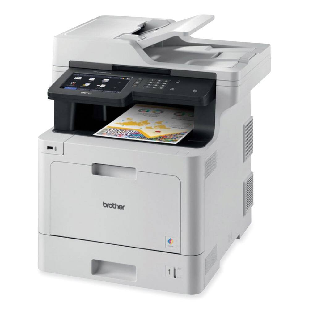 Left. Brother - MFCL8905CDW 7 in. Color Touchscreen Copy/Fax/Print/Scan Color Laser All-in-One Printer - Gray.