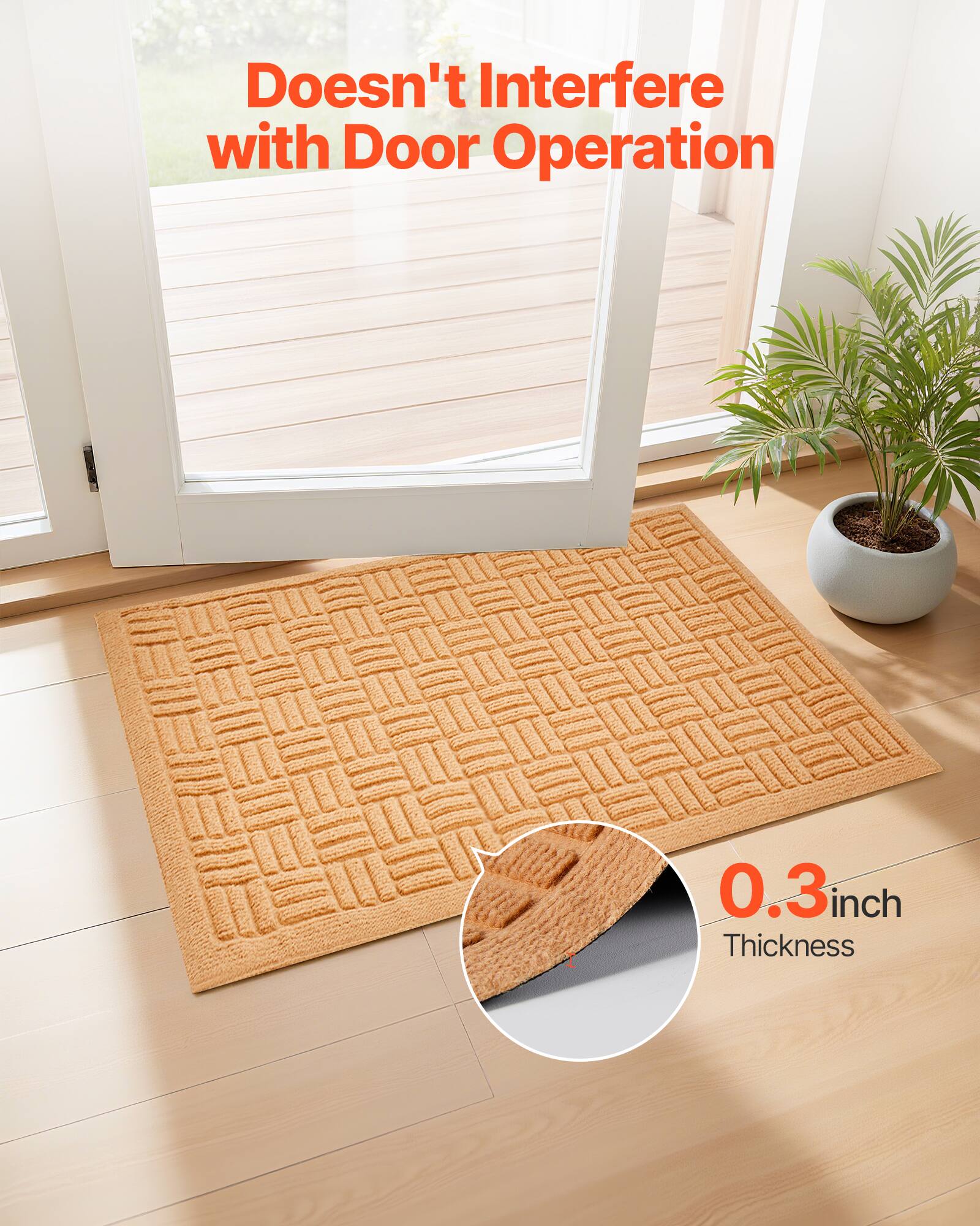 Doesn't Interfere with Door Operation

0.3 inch Thickness