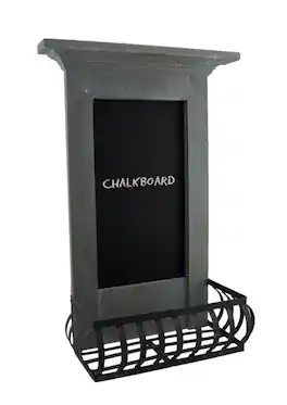 Zeckos - Light Blue 5.7x11x18.5 Wood Wall Chalkboard - Gray