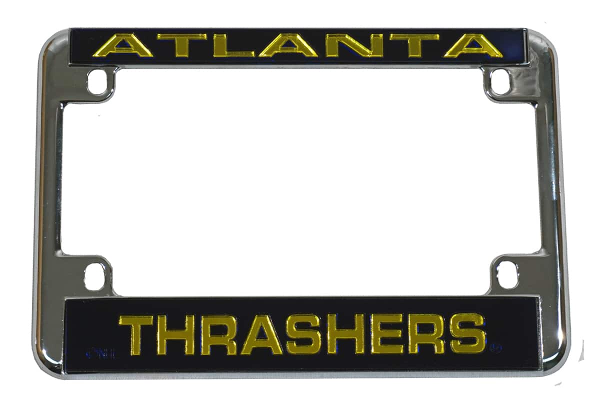 Rico Industries - Atlanta Thrashers Chrome Motorcycle, RV or Trailer License Plate Frame - Multi