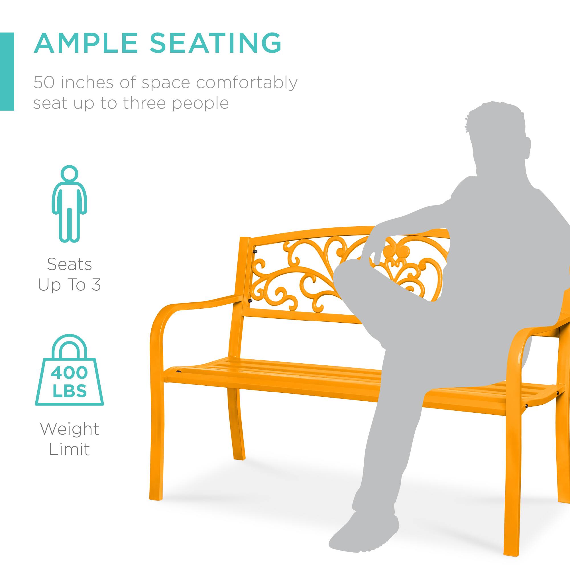 AMPLE SEATING

50 inches of space comfortably seat up to three people

Seats Up To 3

400 LBS Weight Limit