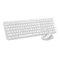Logitech - MK955 Signature Slim Full-size Wireless Keyboard and Mouse Combo for Windows and Mac with Quiet Typing and Clicking - Off-White - Front_Zoom