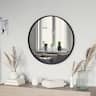 Emma + Oliver - Edirne Wall Mirror with Metal Frame and Silver Backed Glass for Clarity for Entryways, Bathrooms & More - Black