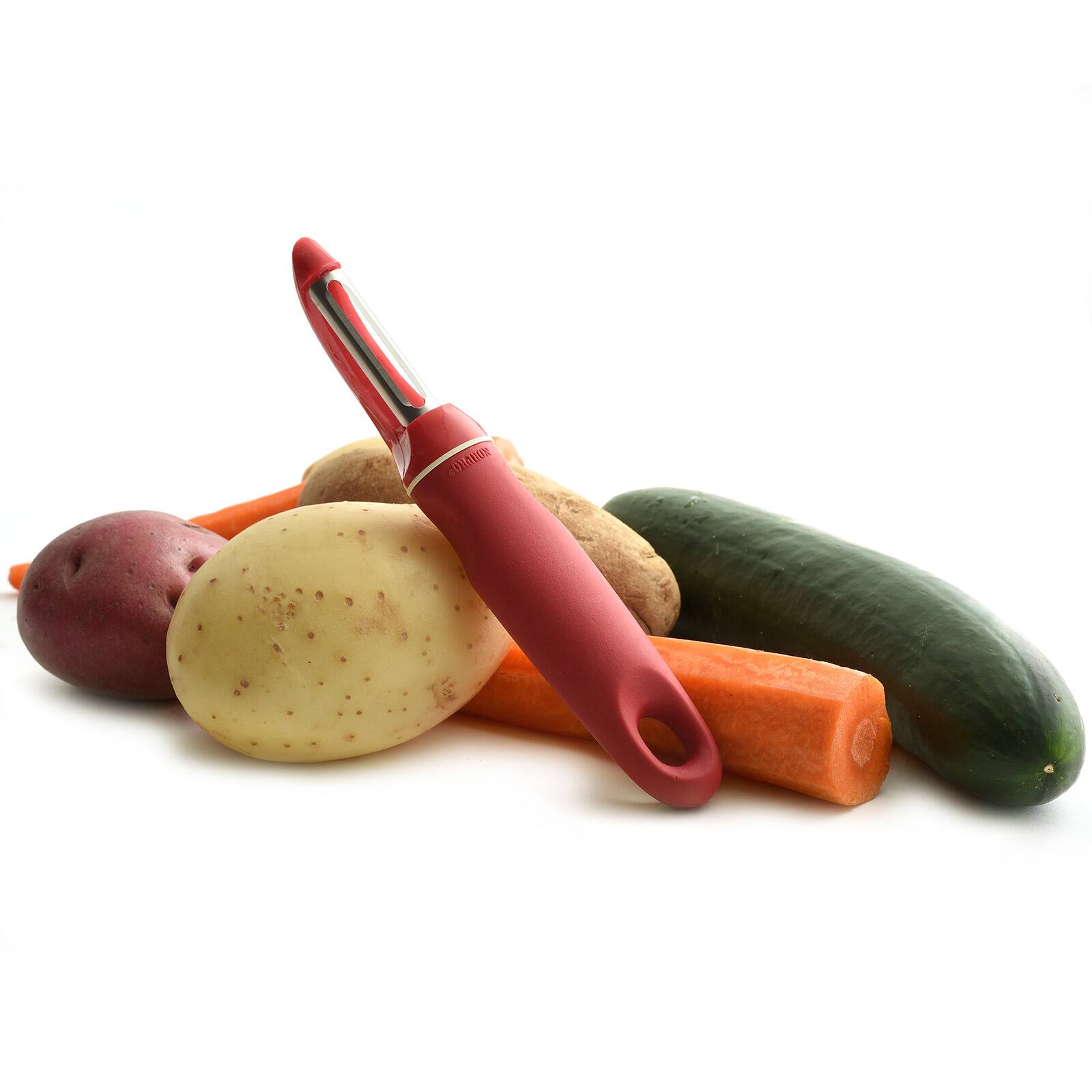 Alt View 2. Norpro - Grip-EZ Vegetable Peeler, 7.25-Inch, Red - Red.
