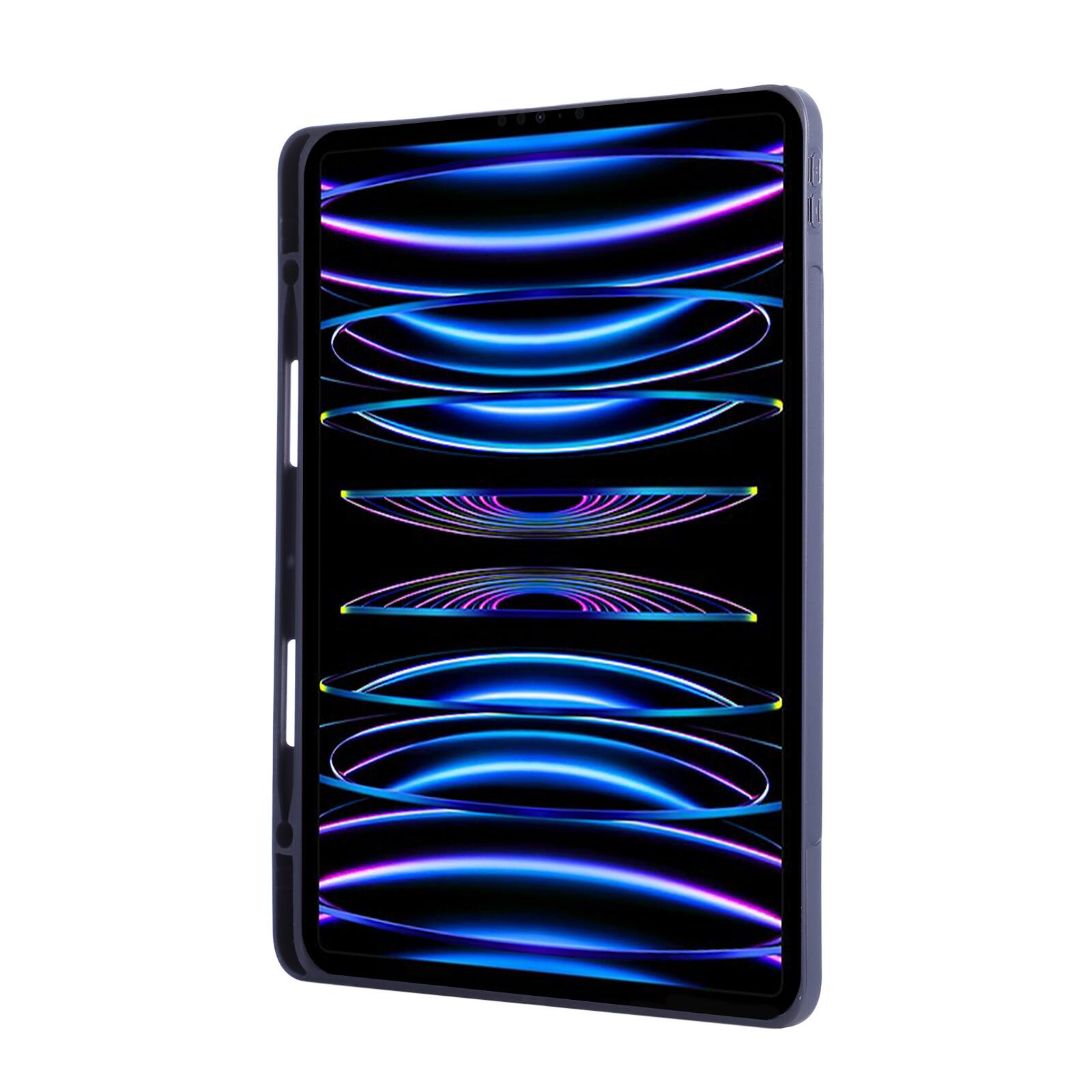 Alt View 3. UUCOVER - Case for iPad Air 13-inch M4 M3 M2 (2026/2025/2024) Shockproof PU Leather Hand Strap Kickstand Pencil Holder Cover - Blue.