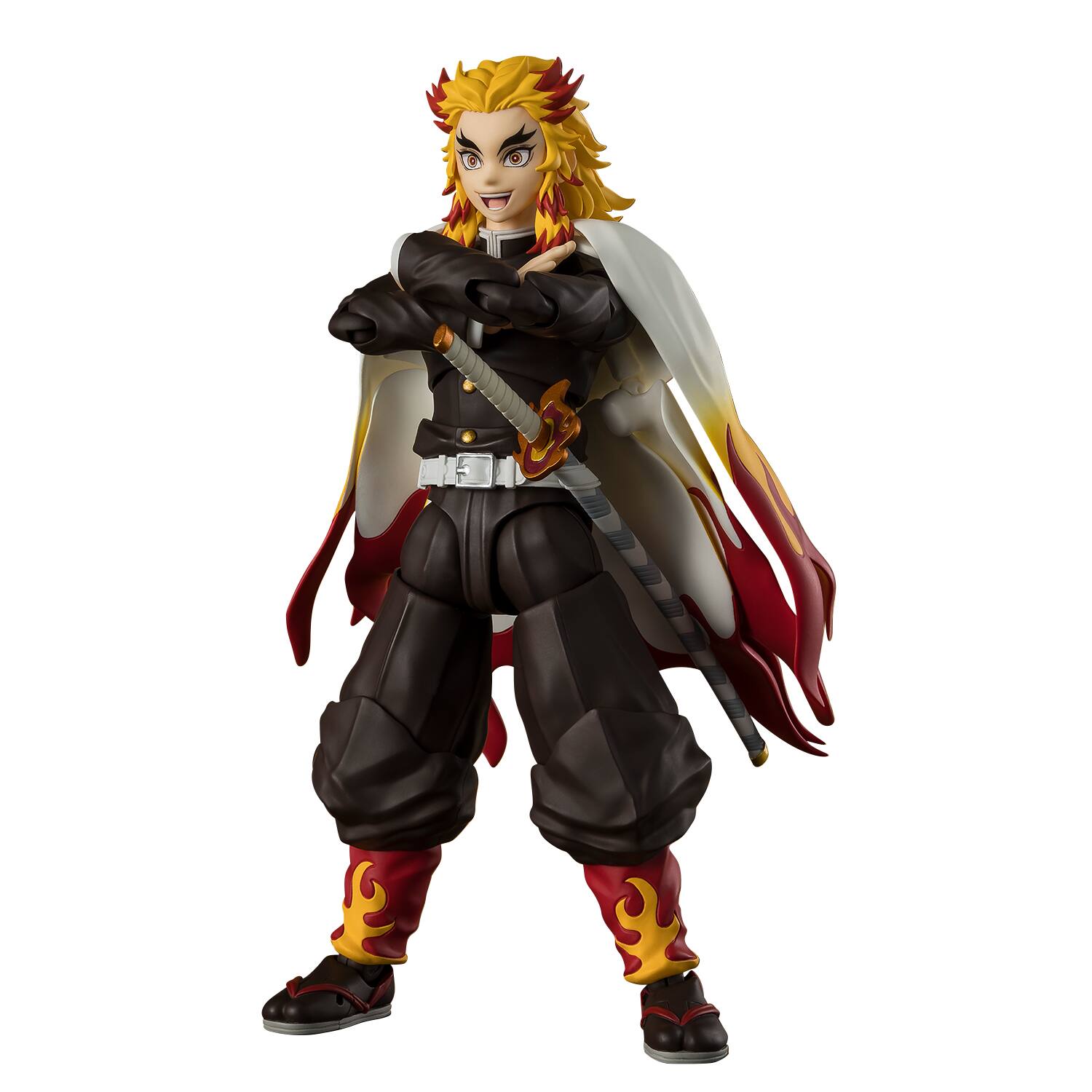 Alt View 3. Bandai - Kyojuro Rengoku - Demon Slayer - Tamashii Nations S.H.Figuarts 7.1" Figure.