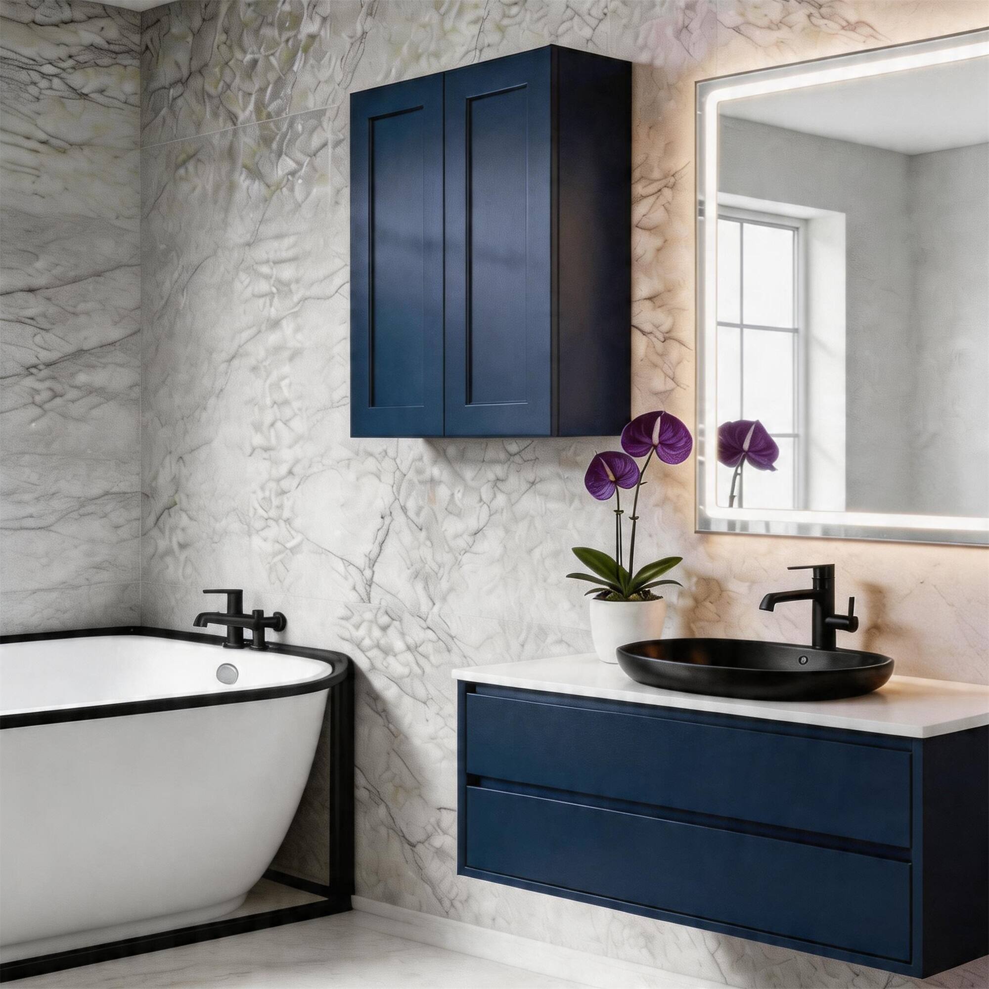 Boyel Living Shaker Wall Cabinet with RTA 33 in L x 12 in W x 42 in H ...