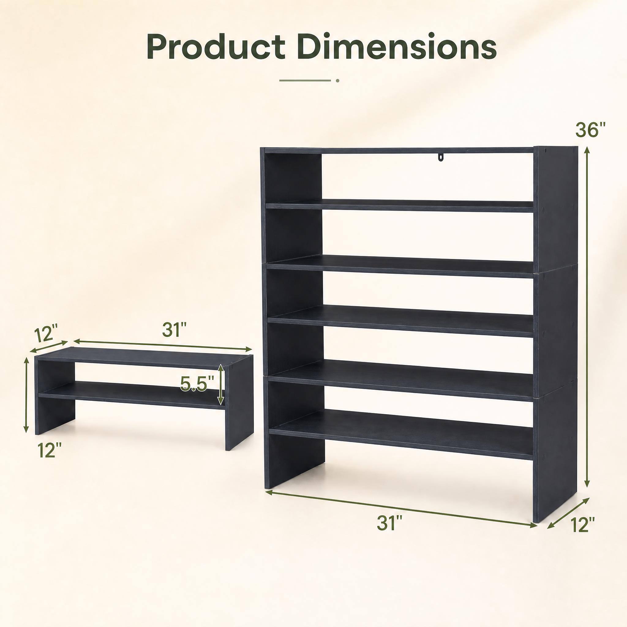 Product Dimensions
36"
12"
31"
5.5"
12"
31"
12"