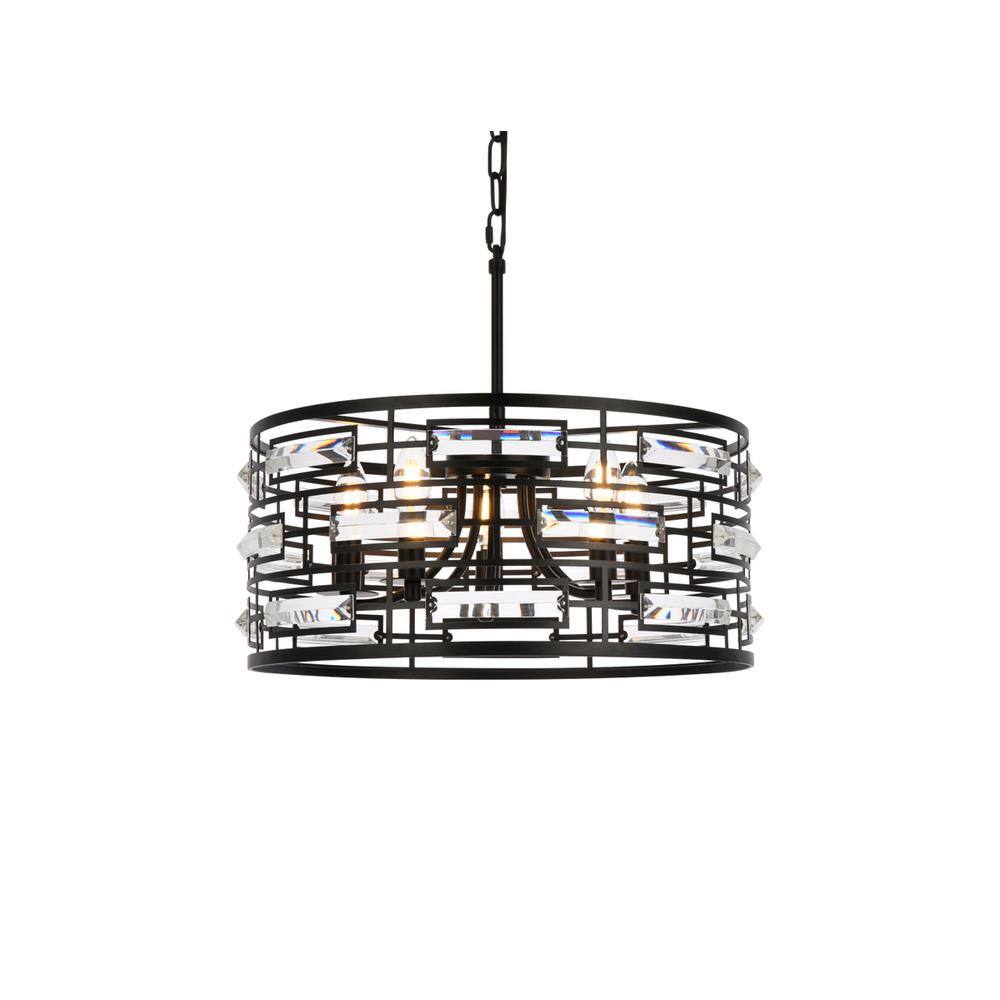 Alt View 4. Elegant Lighting - Kennedy 18.5 inch pendant in black - Black.