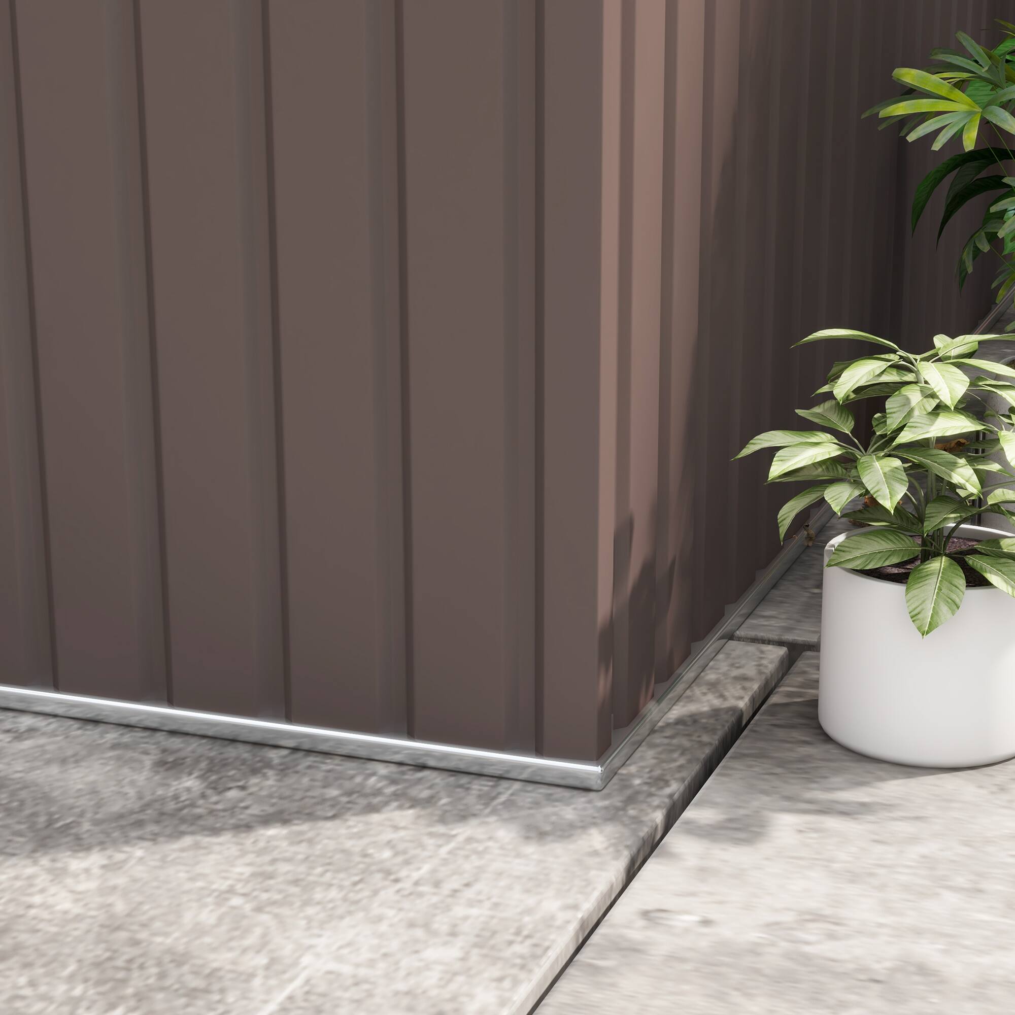 Alt View 8. Outsunny - 11' x 9' Outdoor Storage Shed, Garden Tool Metal Shed with Foundation Kit, Double Lockable Door.