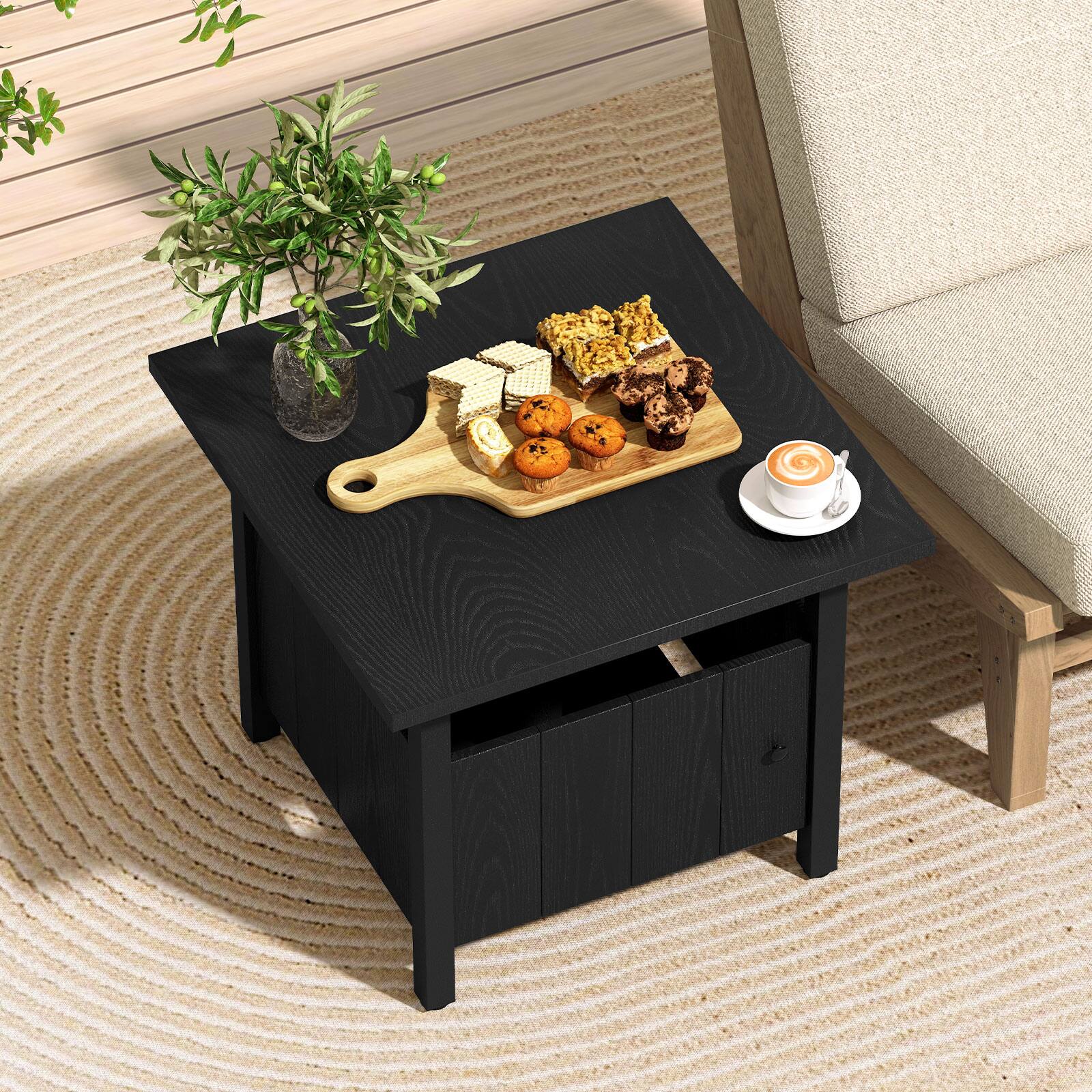 Alt View 3. Gymax - Gymax Outdoor Side Table w/ 1.89'' Umbrella Hole Patio Umbrella Table Base Stand - Black.