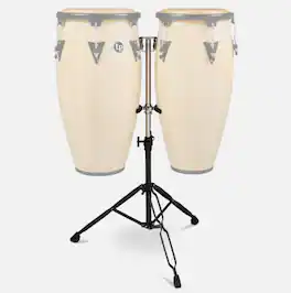 Latin Percussion - Aspire Slide Mount Double Conga Stand, Double-Braced Steel Stand for 2 Congas, Height Adjustable, with Memory Clamp