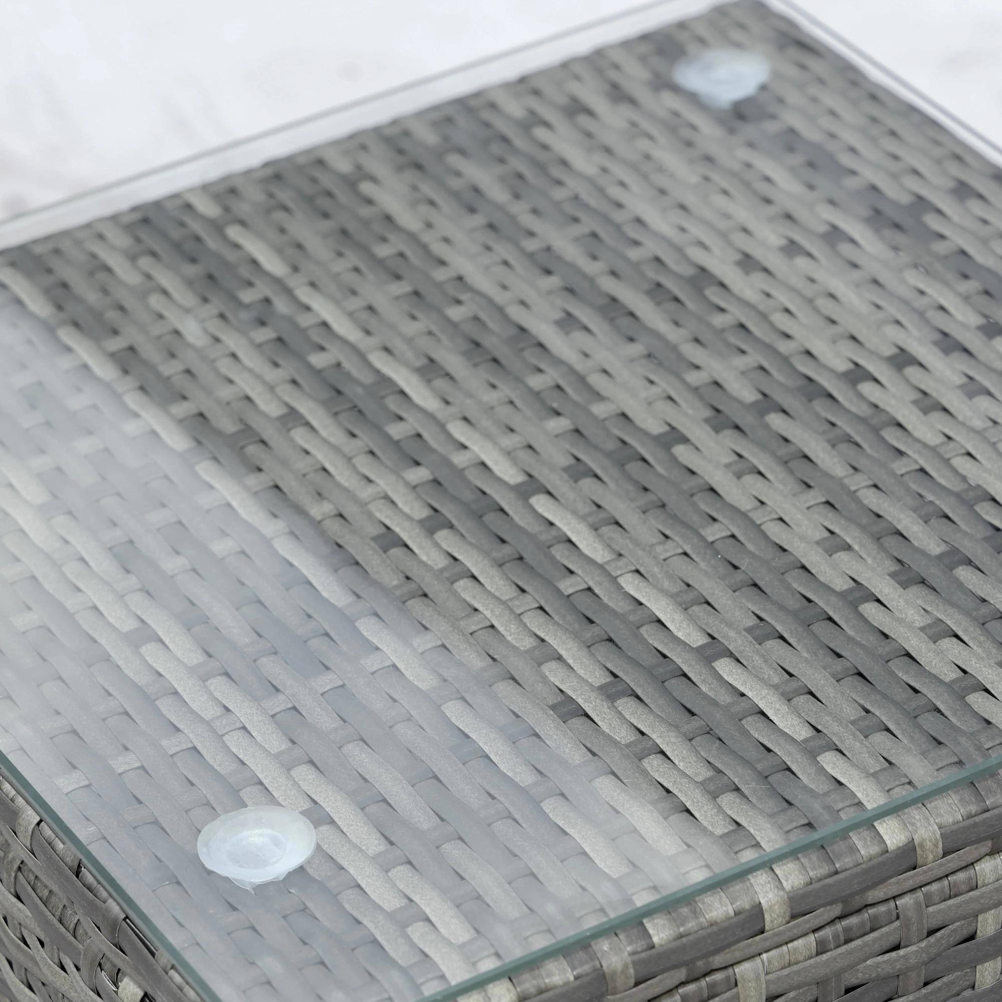 Alt View 5. Spaco - Spaco Wicker Bistro Patio Set, 2 Porch Chairs and Glass Table - Black.