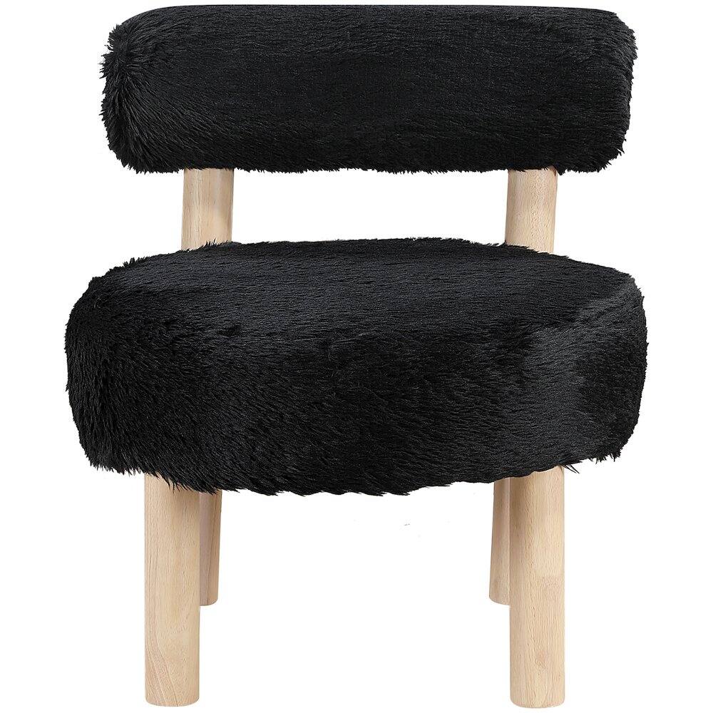 Alt View 1. Meridian Furniture - Ambre Black Vegan Shearling Fabric Upholstered Accent Chair - Brown.