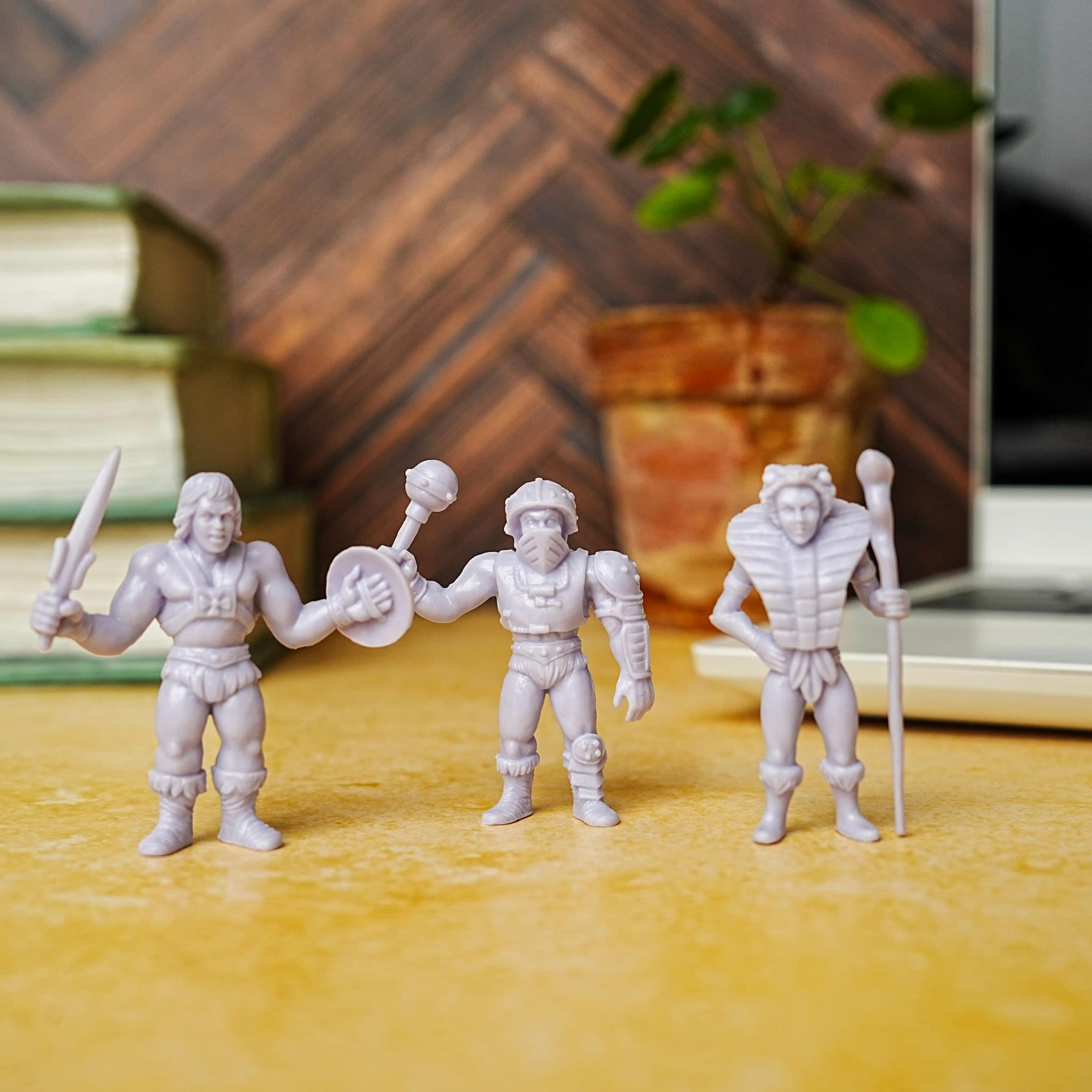 Alt View 2. Nerd Block - Masters of the Universe M.U.S.C.L.E. 3-Pack: He-Man,Teela, Man-At-Arms - Multi-Color.