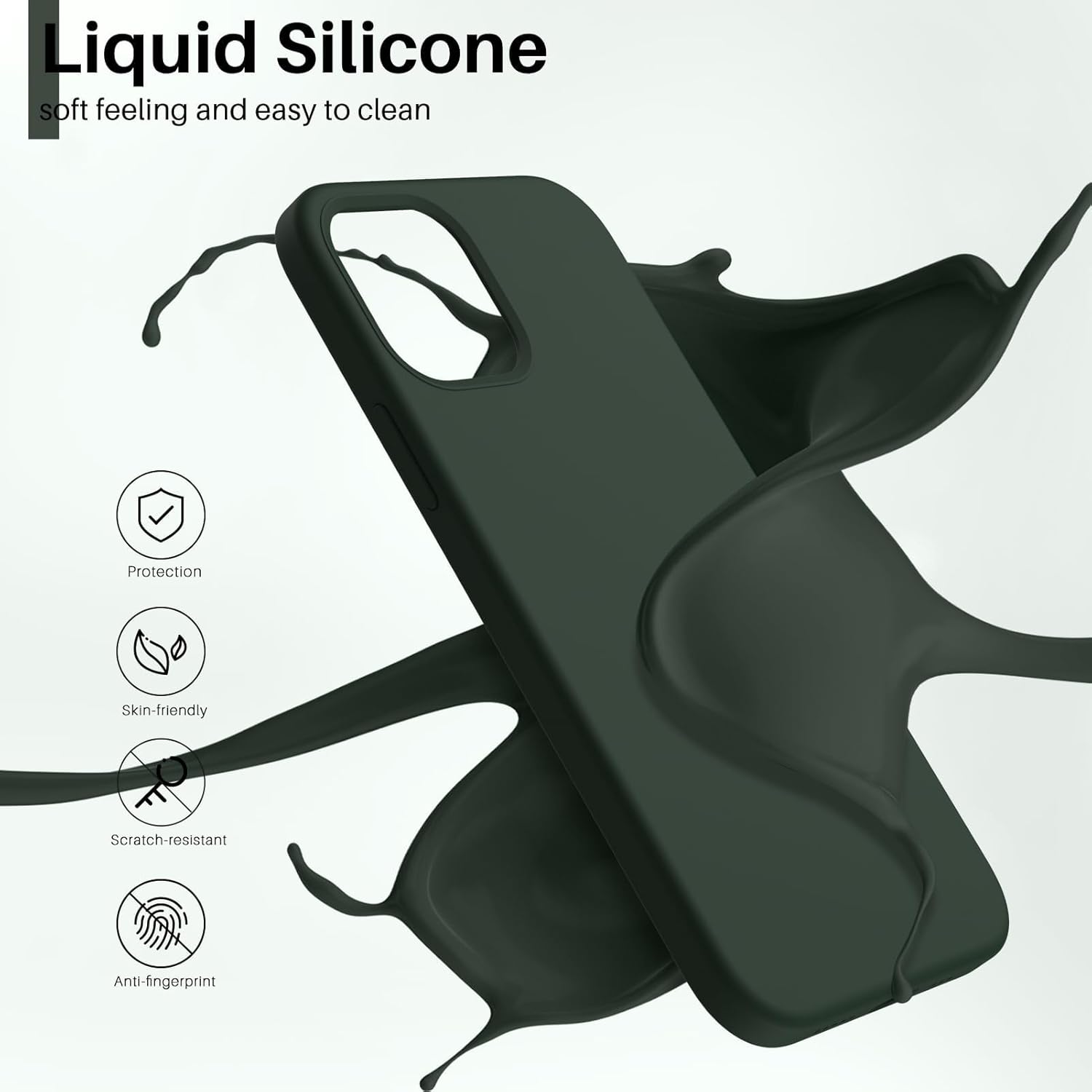 Liquid Silicone, soft feeling and easy to clean, Protection, Skin-friendly, Scratch-resistant, Anti-fingerprint